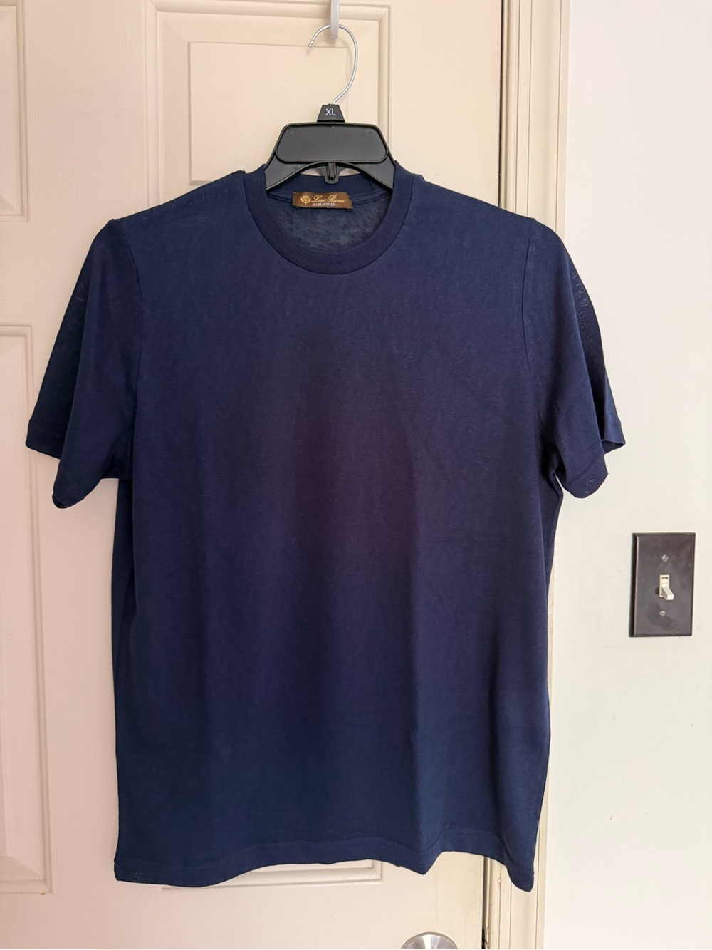 Loro Piana Navy Short Sleeve Crew Neck Tee